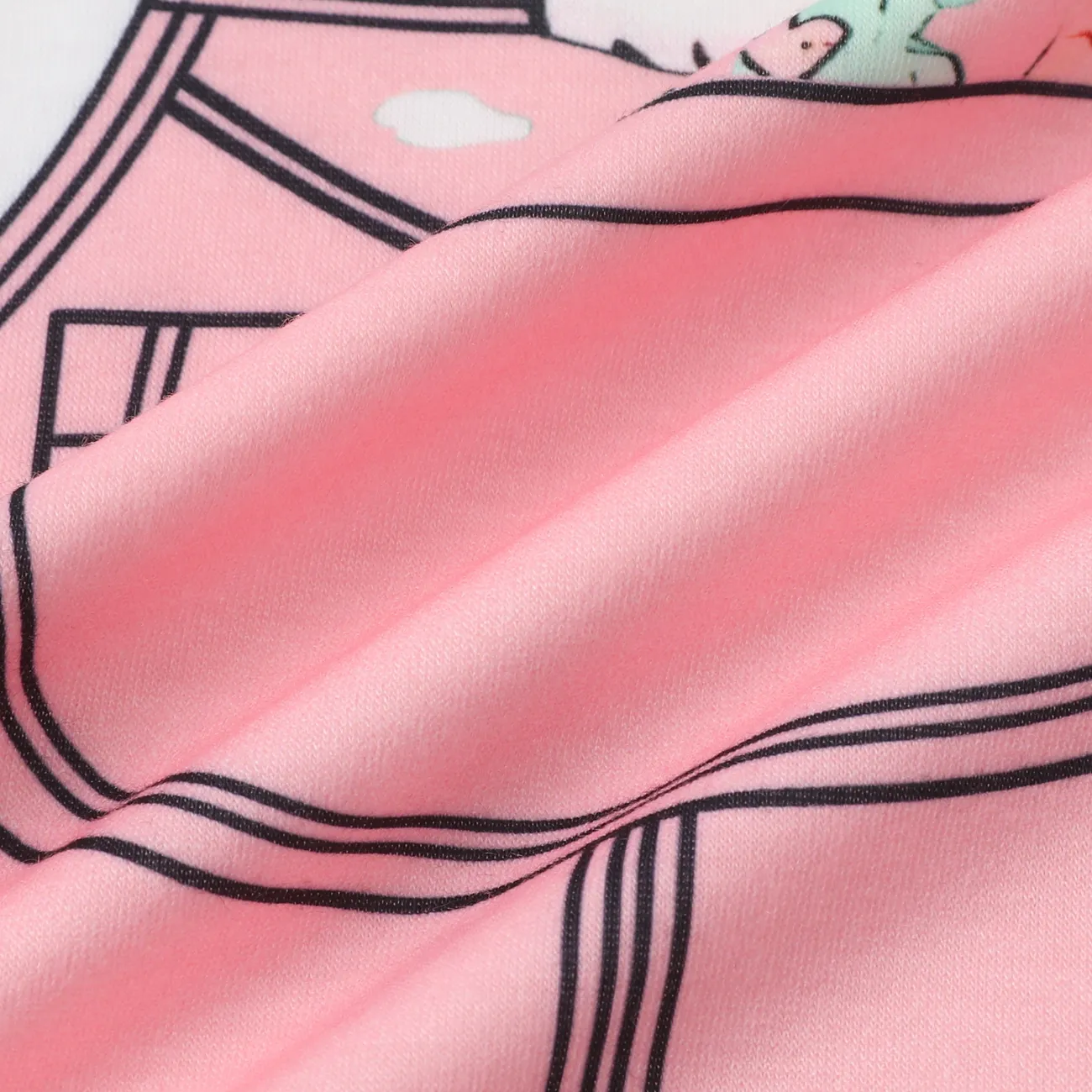 Baby Flatterärmel Katze Kindlich Kurzärmelig Kleider rosa big image 1