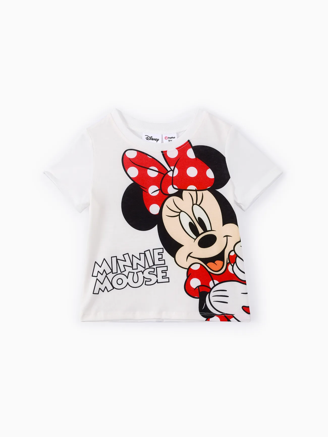 Disney Mickey and Friends Toddler/Kid Girl/Boy Character & Letter Print Naia™ Short-sleeve Tee White big image 1