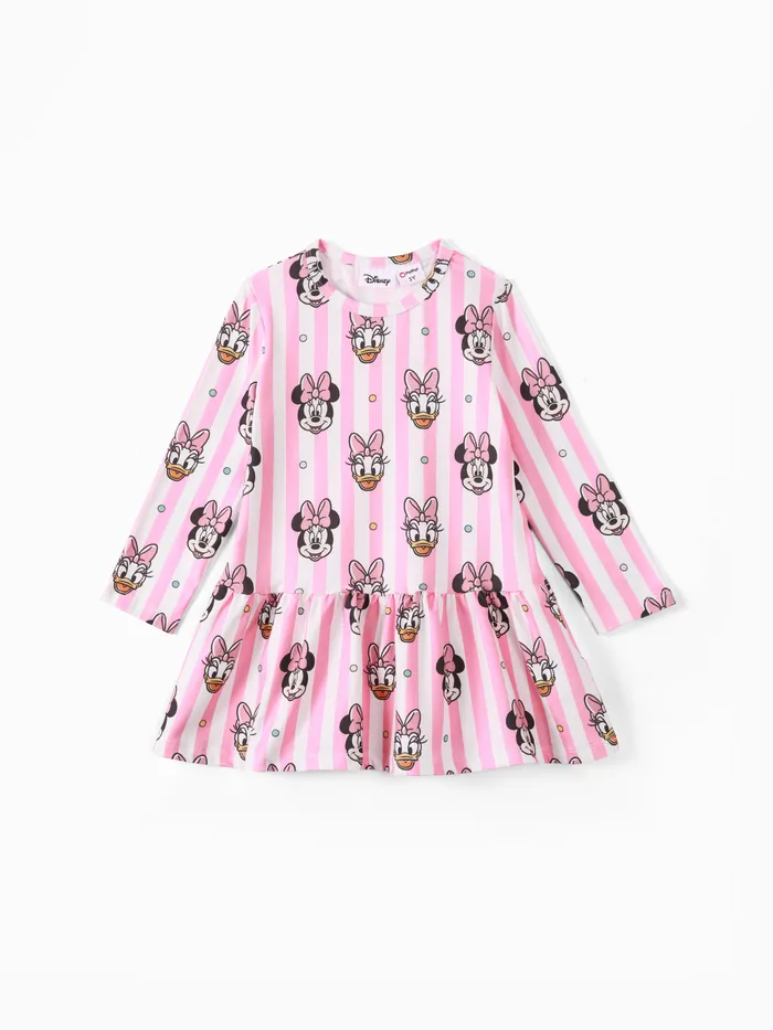 Disney Mickey and Friends Toddler Girls Polka Dot/Stripe Digital Print Dress