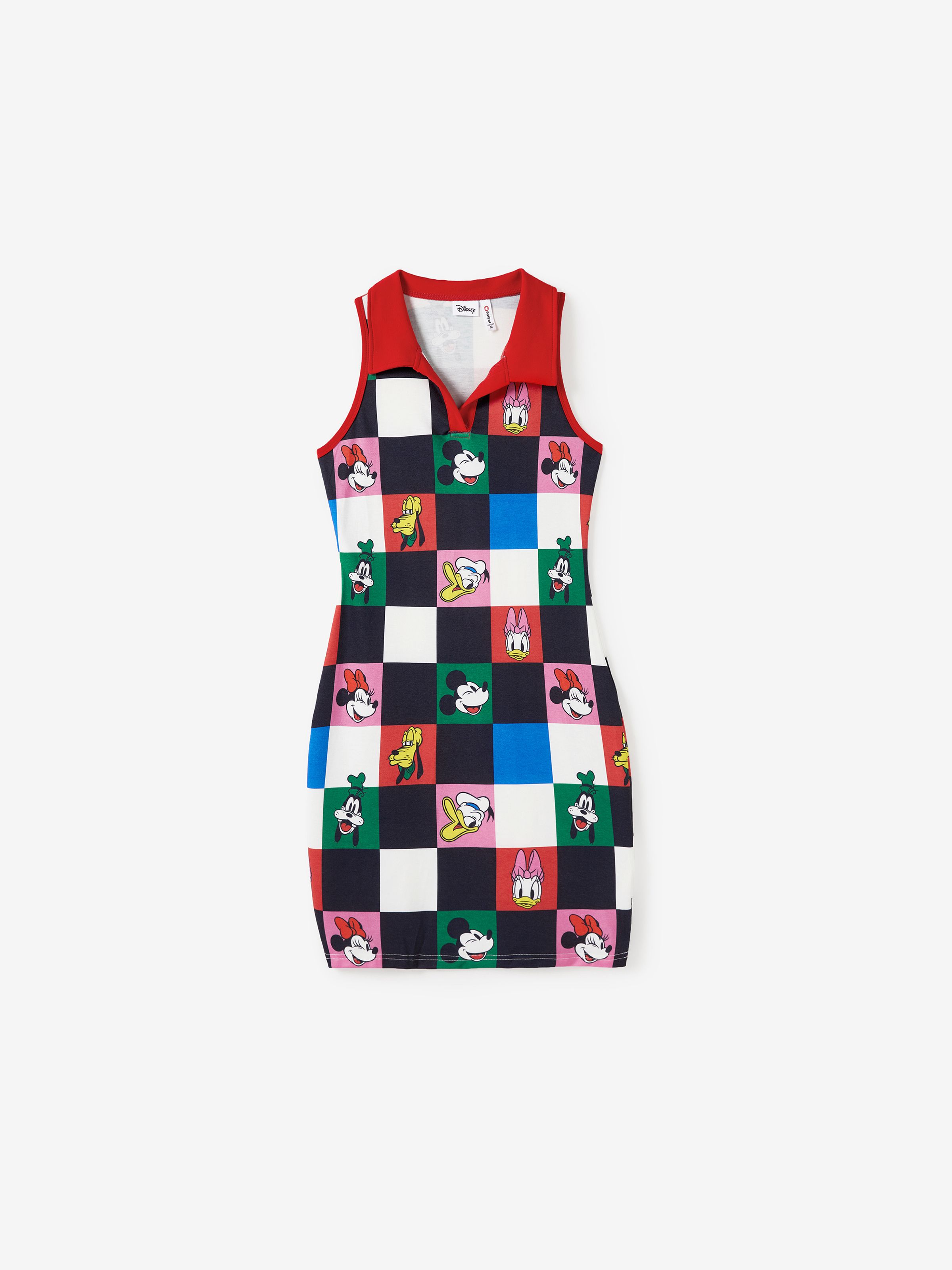 

Disney Mickey and Friends Family Matching Naia™ Colorful Checkered Pattern Top/Sleeveless Dress/Onesie