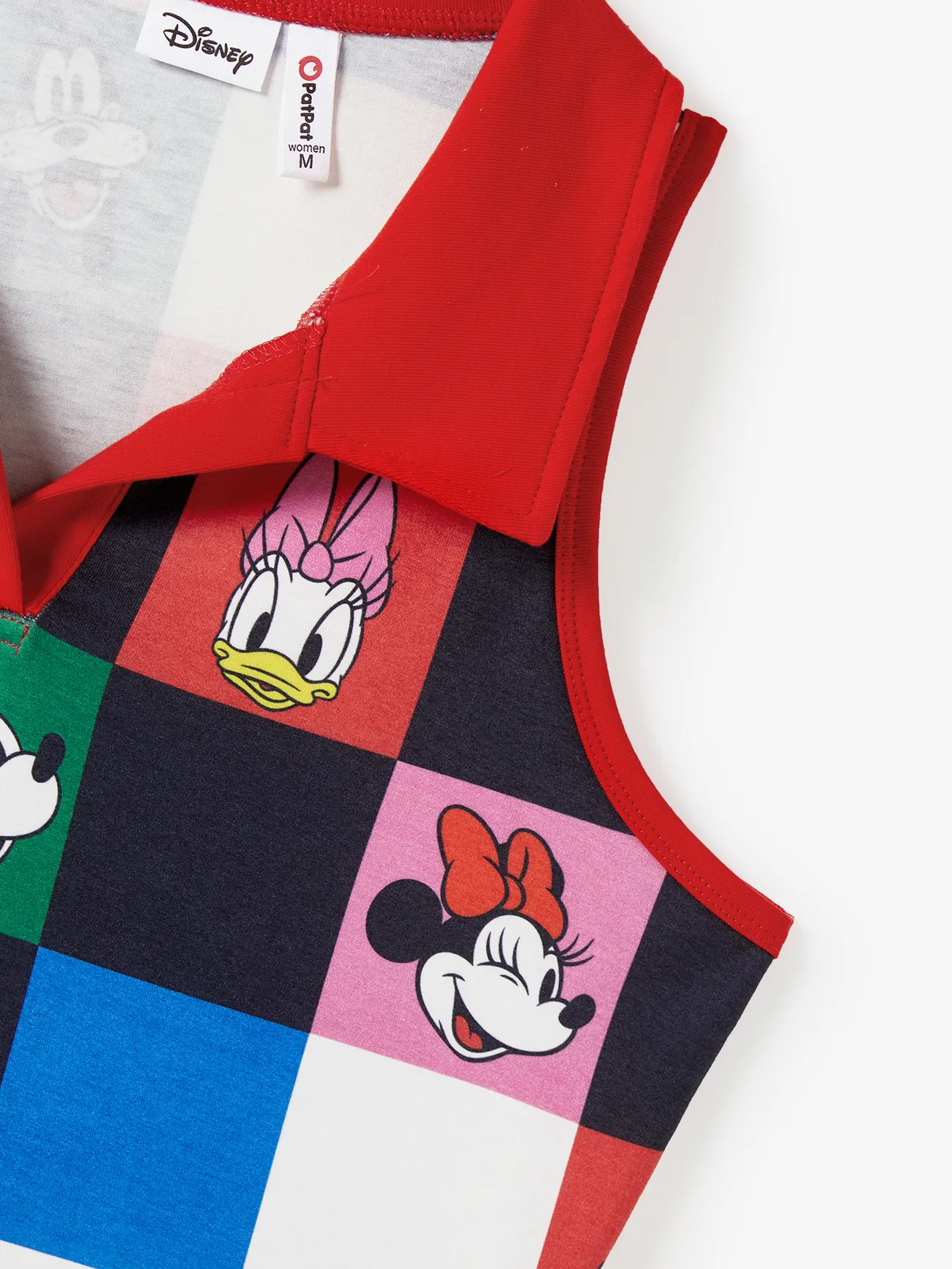 Disney Mickey and Friends Family Matching Naia™ Colorful Checkered Pattern Top/Sleeveless Dress/Onesie Multi-color big image 1