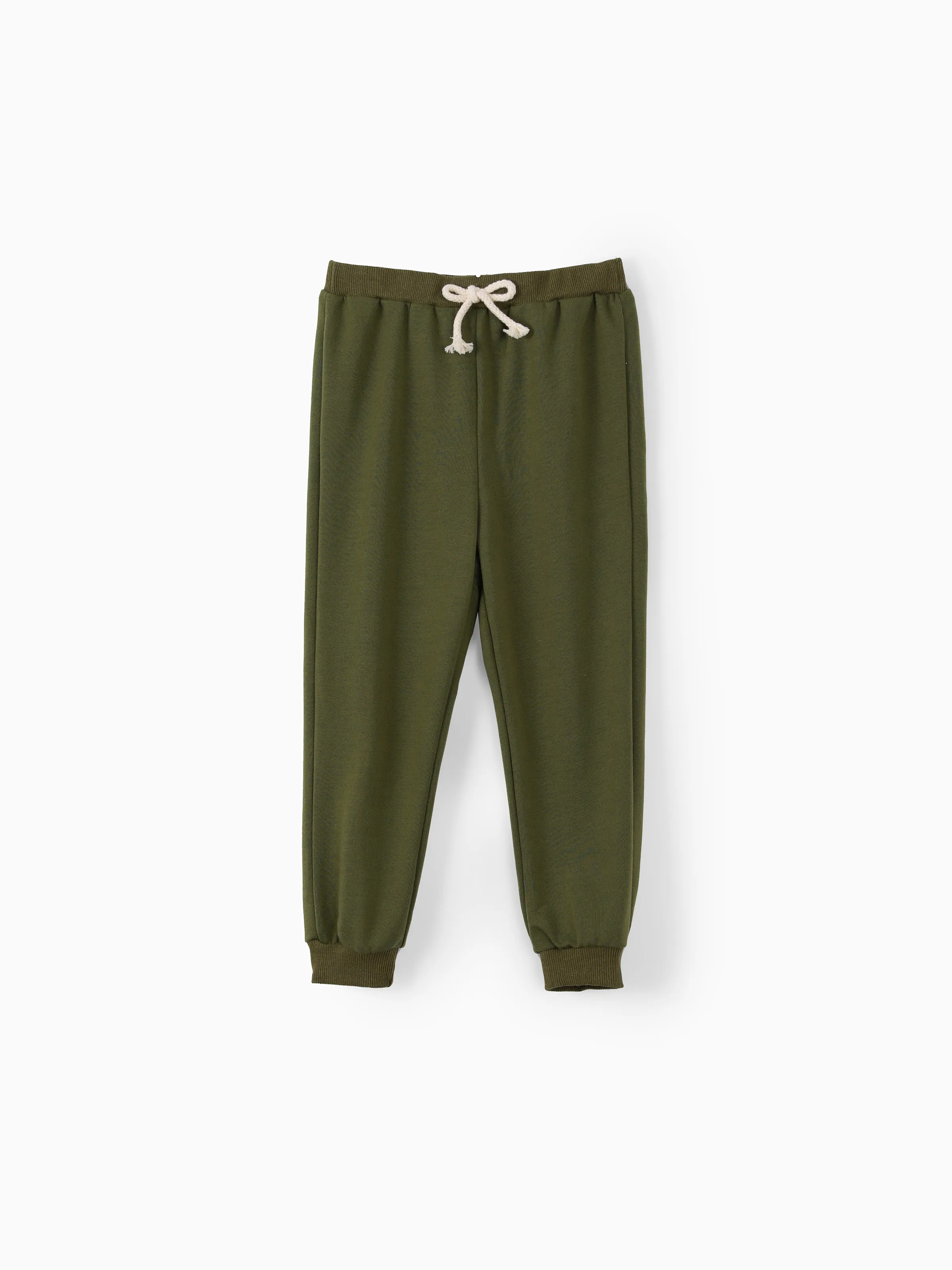 Toddler Boy/Girl Solid Color Sporty Joggers Pants Army green