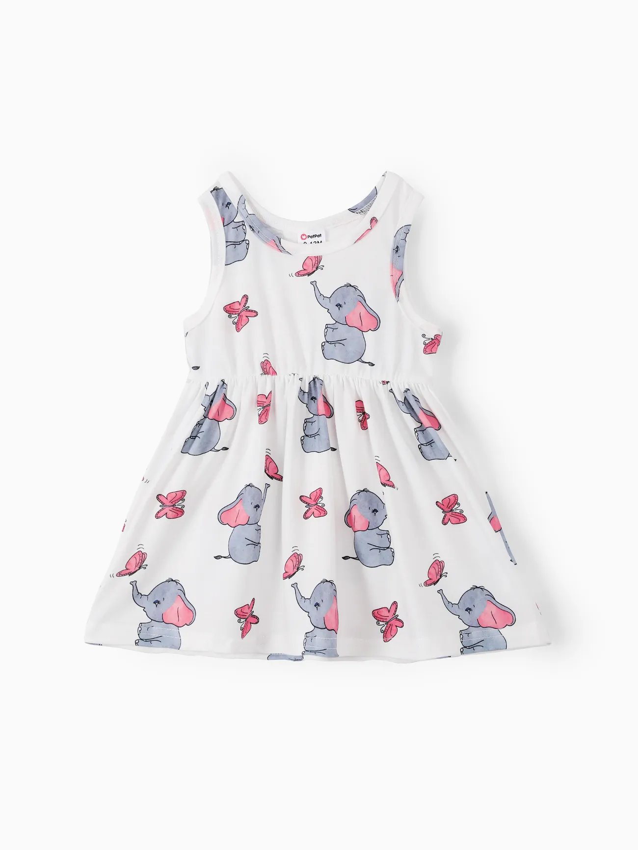 Pink - 2pcs Baby Girl Pink Cardigan and Elephant Print Dress Set - image 3