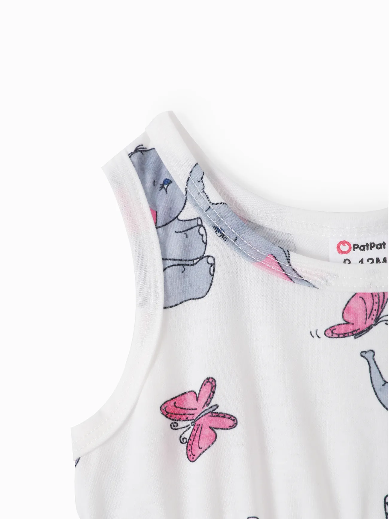 Pink - 2pcs Baby Girl Pink Cardigan and Elephant Print Dress Set - image 7
