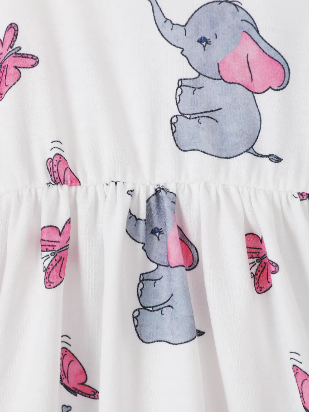 2pcs Baby Girl Pink Cardigan and Elephant Print Dress Set Pink big image 1