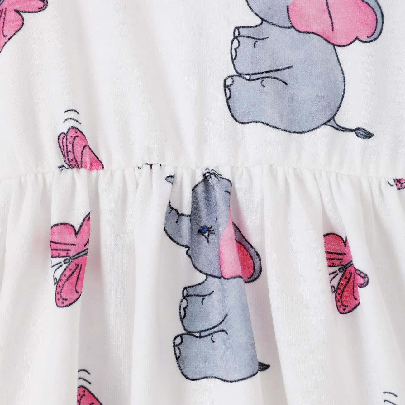 2件 嬰兒 大象 甜美 長袖 套裝裙 粉色 big image 1