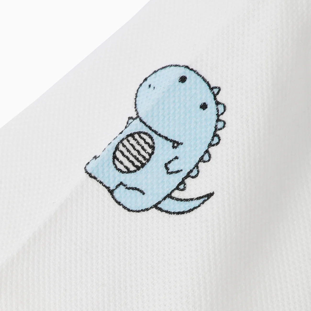 2pcs Toddler Boy Casual Dinosaur Print Polo Shirt & Spike Design Shorts Set White big image 1