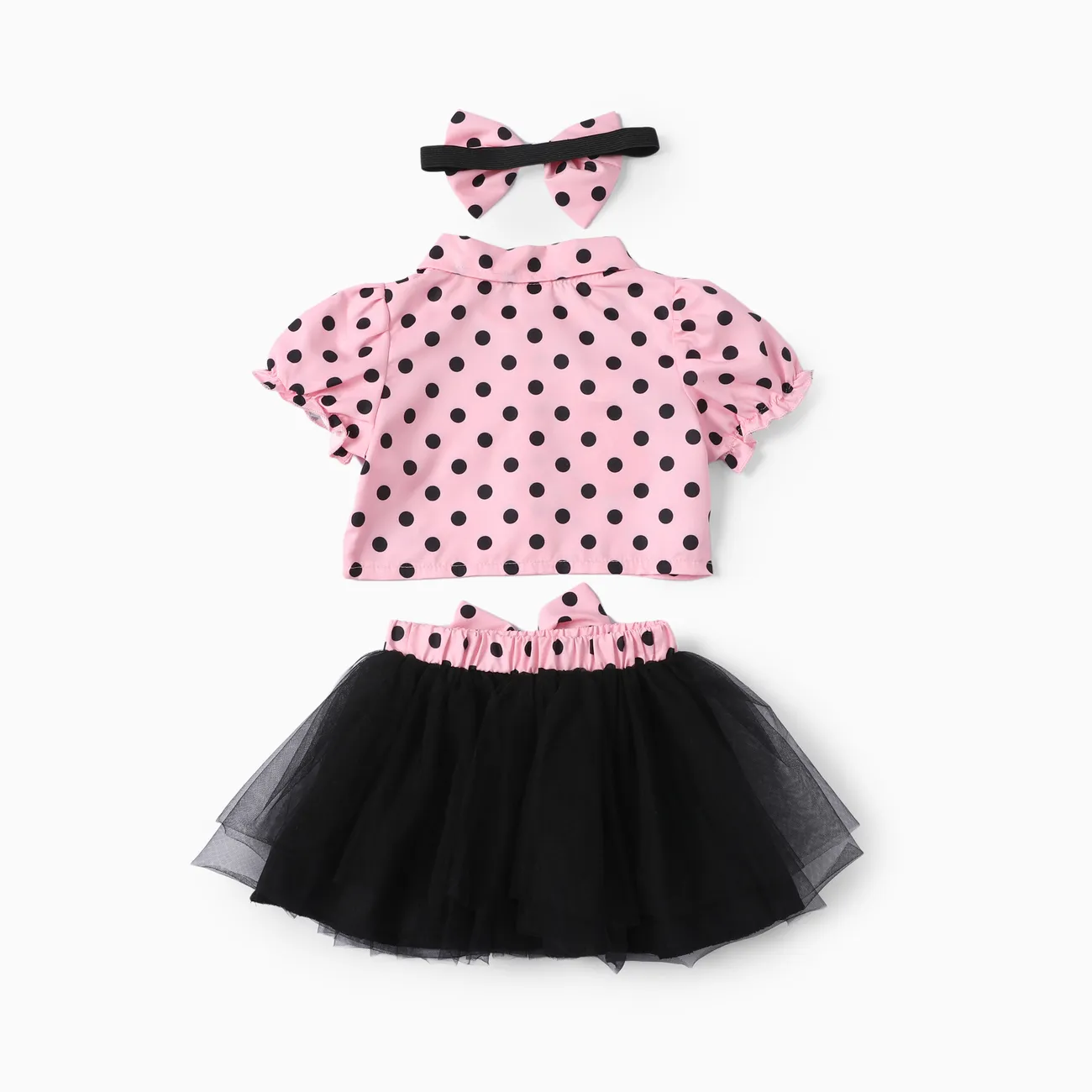 3件 嬰兒 襟貼 甜美 短袖 套裝裙 粉色 big image 1