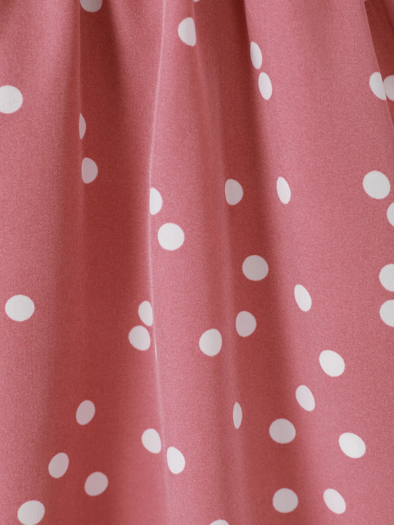 Kid Girl Polka dots Button Design Flutter-sleeve Belted Dress Redbeanpaste big image 1