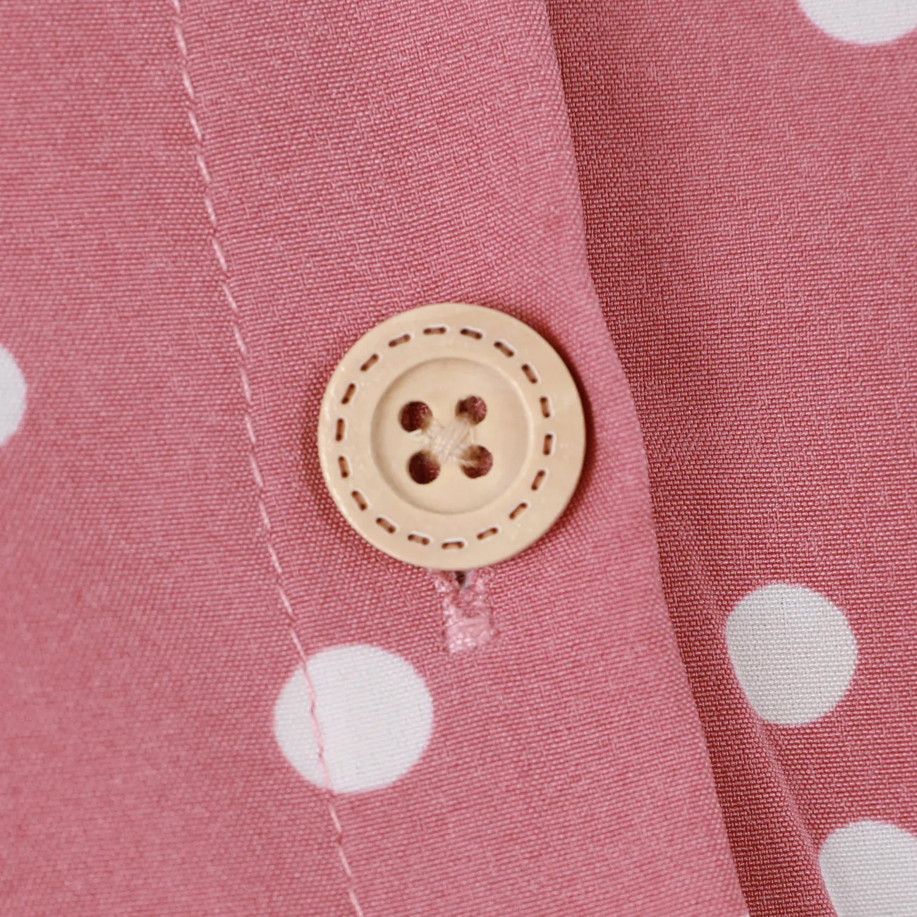 Kid Girl Polka dots Button Design Flutter-sleeve Belted Dress Redbeanpaste big image 1