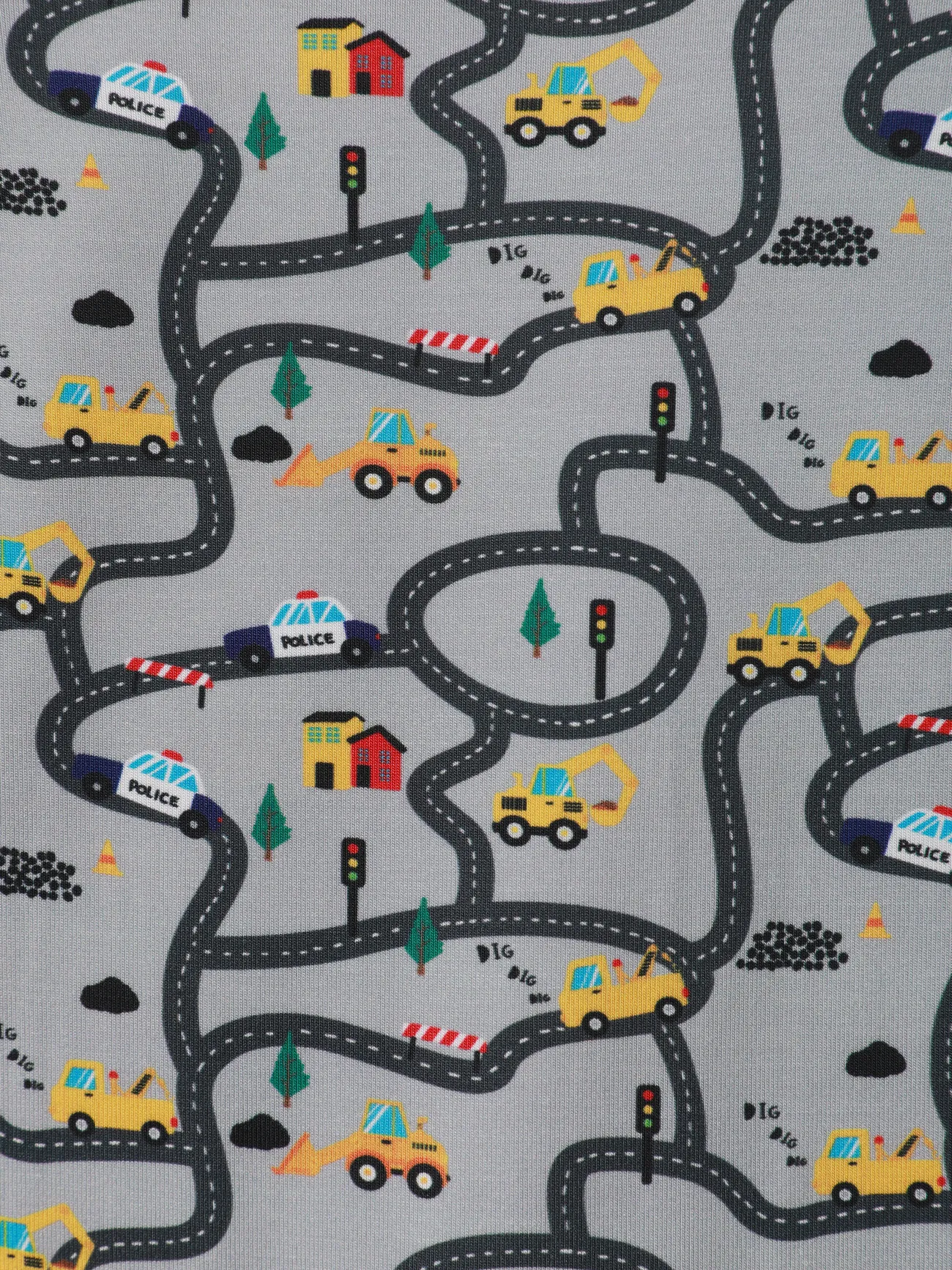 Grey - Baby Boy/Girl 2pcs Bamboo Fabric Vehicle Print Pajama Jumpsuit with Soothing Towel - image 8