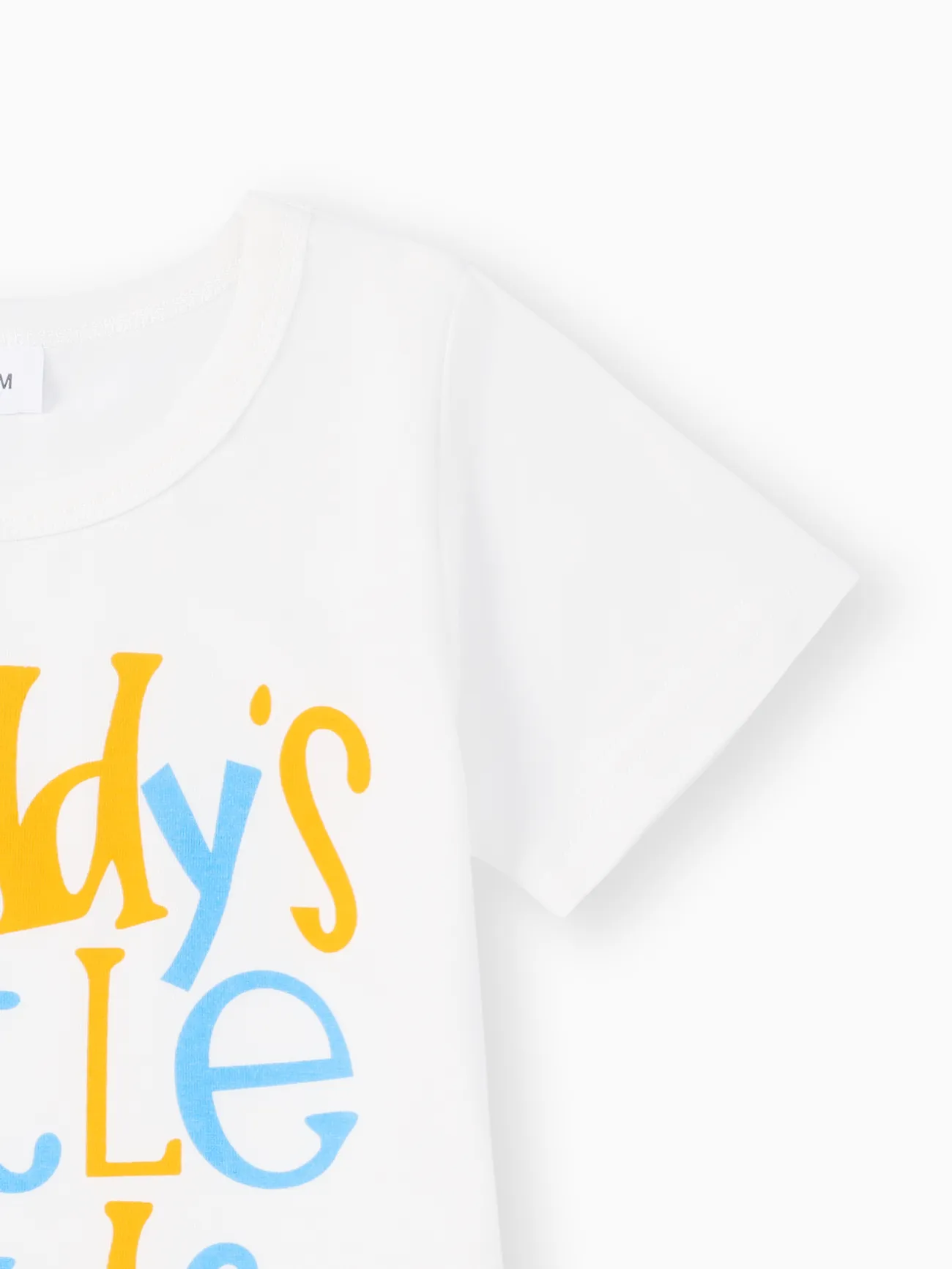 2pcs Baby Boy Letter Print Short-sleeve T-shirt and Dinosaur Print Shorts Set White big image 1