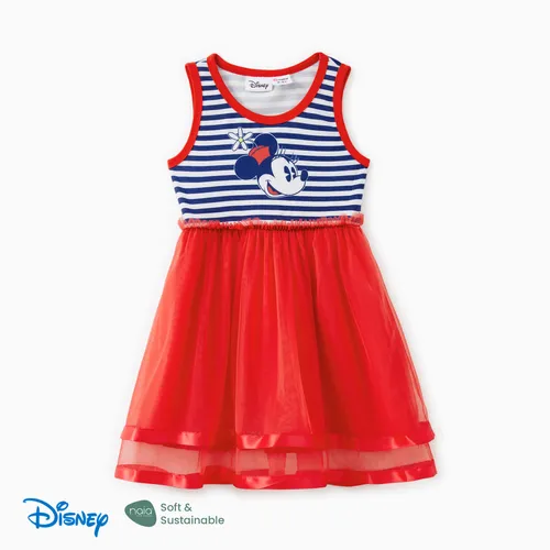 Disney Mickey and Friends Family Matching Independence Day Naia™ Mickey Minnie Striped Print Sleeveless Dress/Tee/Tank Top