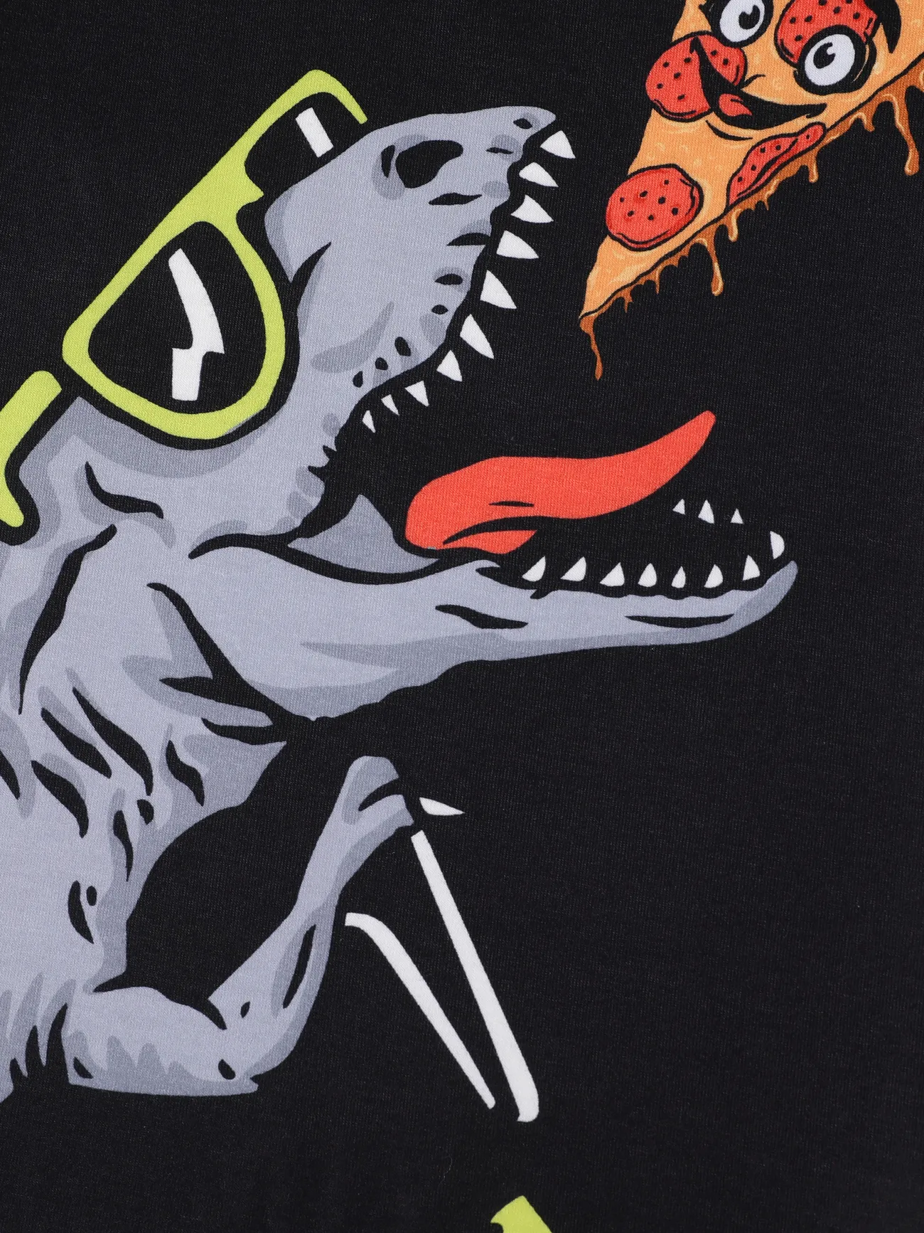 Kid Boy Animal Dinosaur Print Short-sleeve Tee Black big image 1