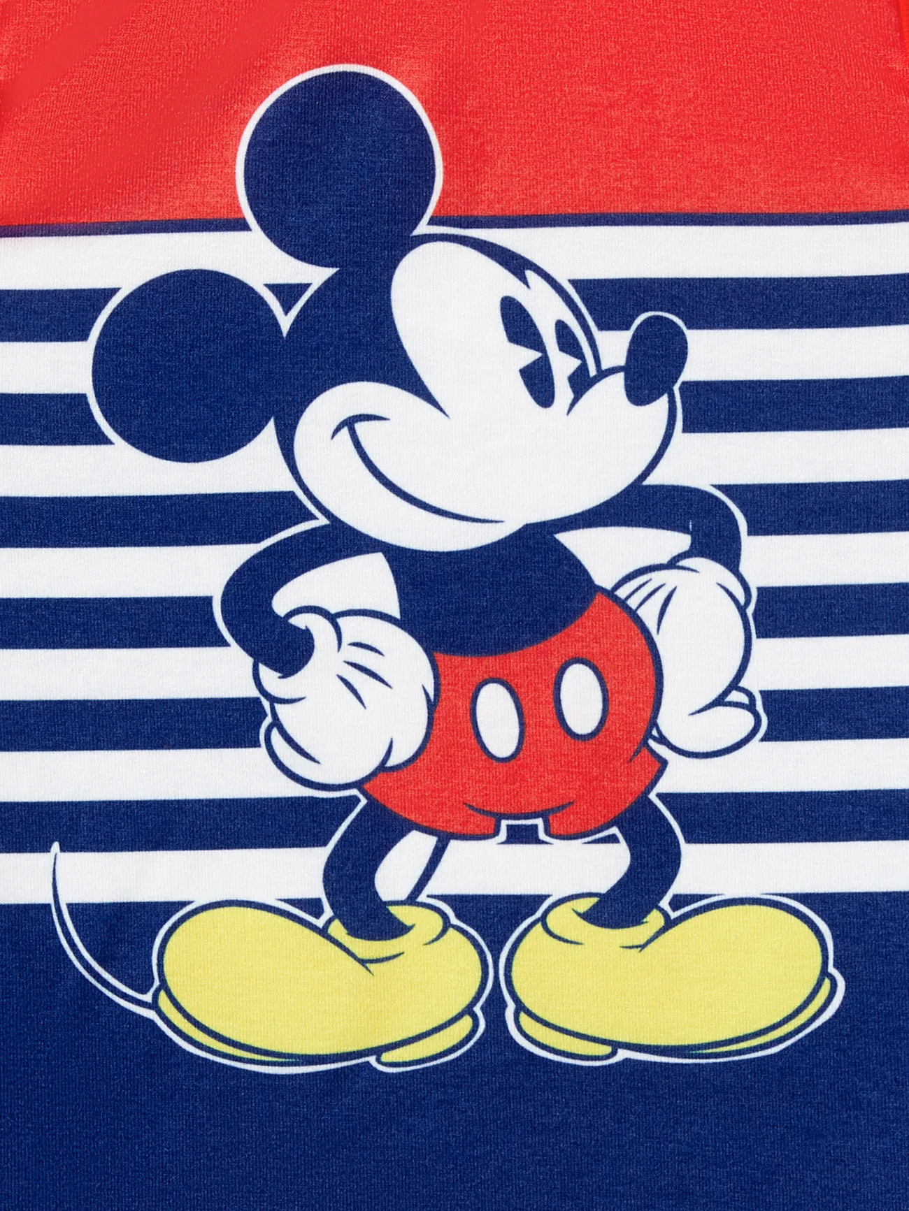 Disney Mickey and Friends أطقم إطلالة العائلة للجنسين توب بحمالات توب بحمالات خياطة النسيج خطوط اليوم الوطني احمر ابيض big image 1