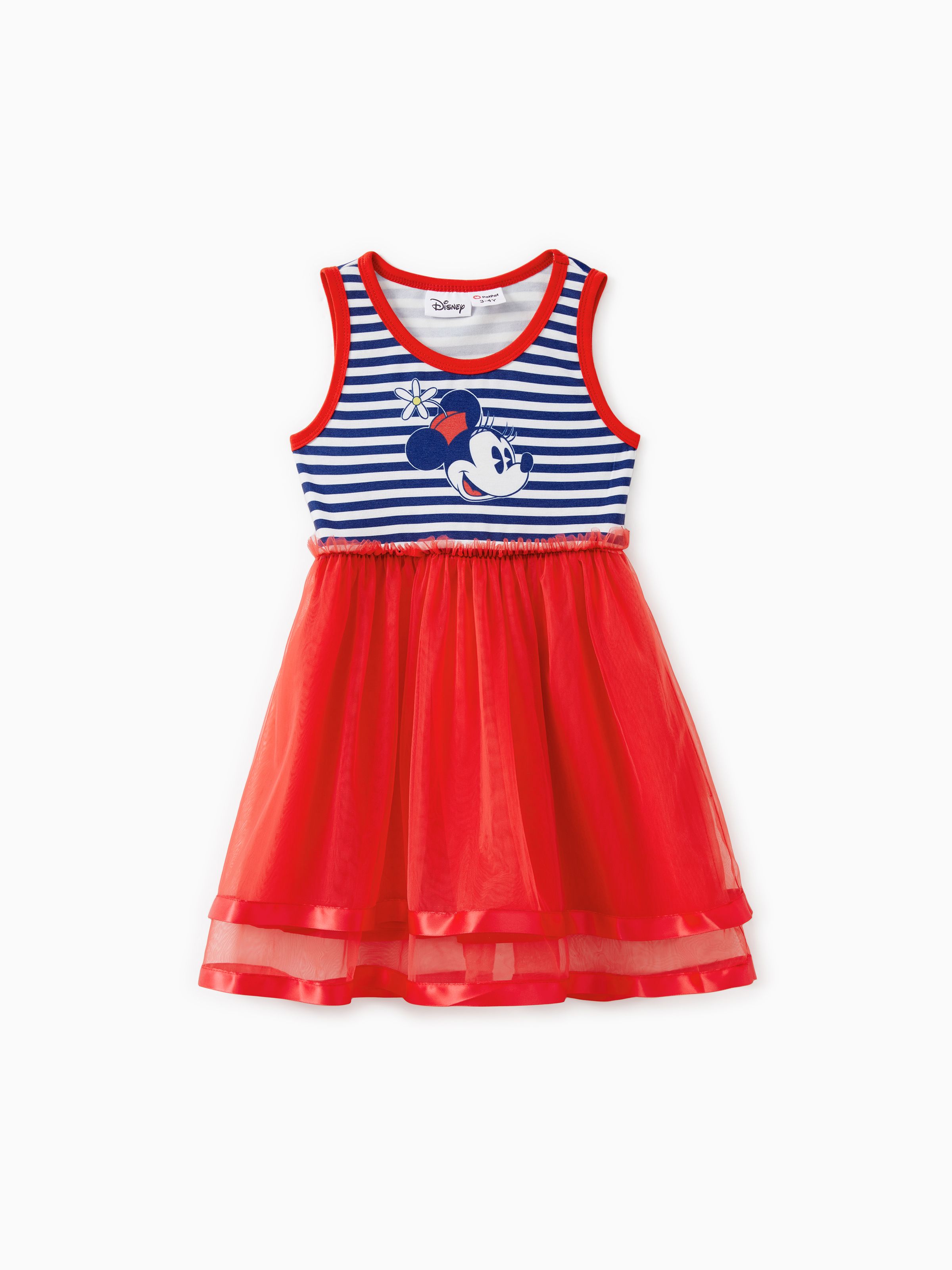 

Disney Mickey and Friends Family Matching Independence Day Naia™ Mickey Minnie Striped Print Sleeveless Dress/Tee/Tank Top