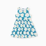 Ärmelloses Kleid mit Herzdruck/Tupfen für Kleinkinder/Kindermädchen grün