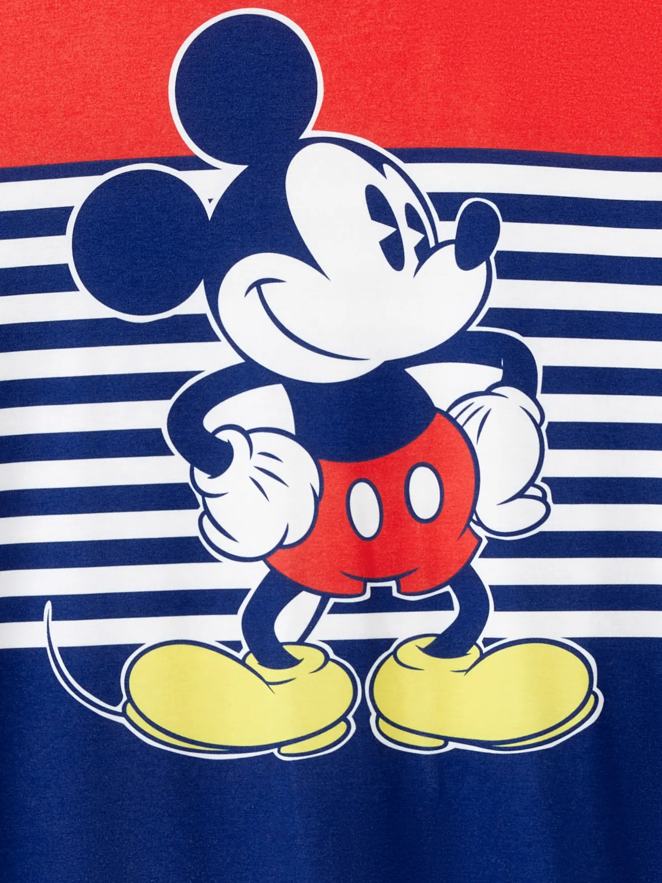 Disney Mickey and Friends أطقم إطلالة العائلة للجنسين توب بحمالات توب بحمالات خياطة النسيج خطوط اليوم الوطني احمر ابيض big image 1