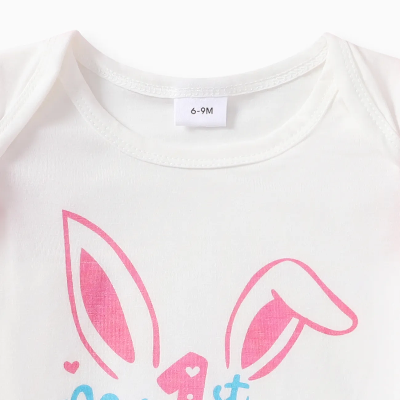 2pcs Baby  Girls Easter Rabbit Polka Dot  Set for with Flutter Sleeve Pink big image 1