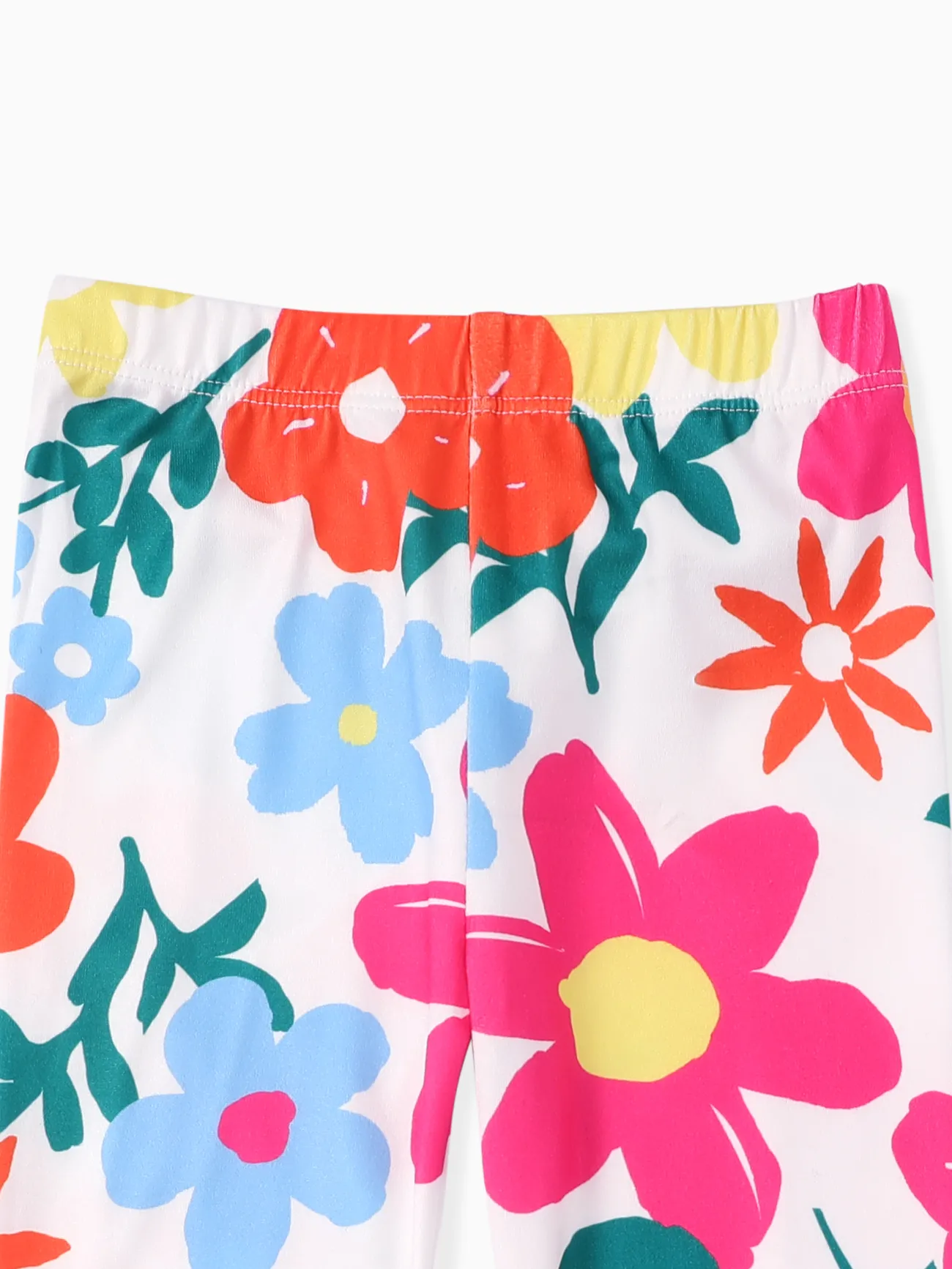 Baby Girl 2pcs Bowknot Design Tee and Floral Print Leggings Set Roseo big image 1