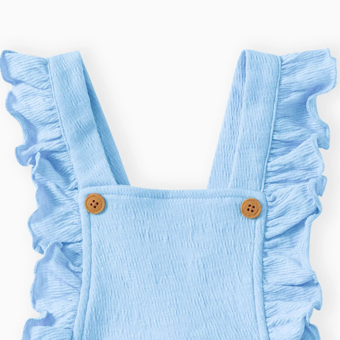 嬰兒 女 荷葉邊 甜美 無袖 連身衣 藍色 big image 1