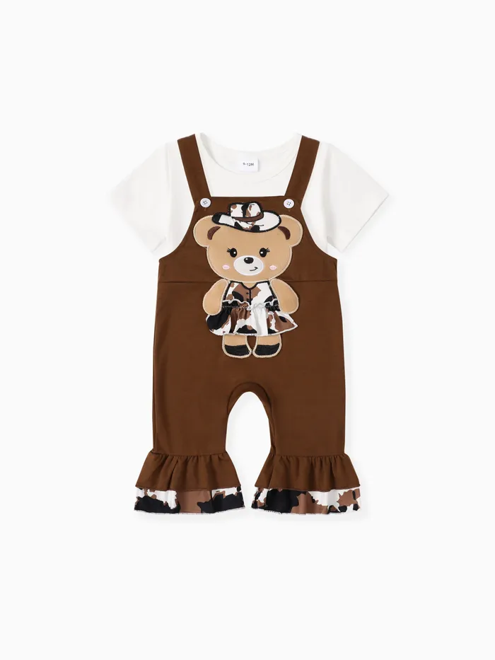 Gefleckter Bärenhut Set 2-teilig für Baby Mädchen - Kindliches Tiermuster