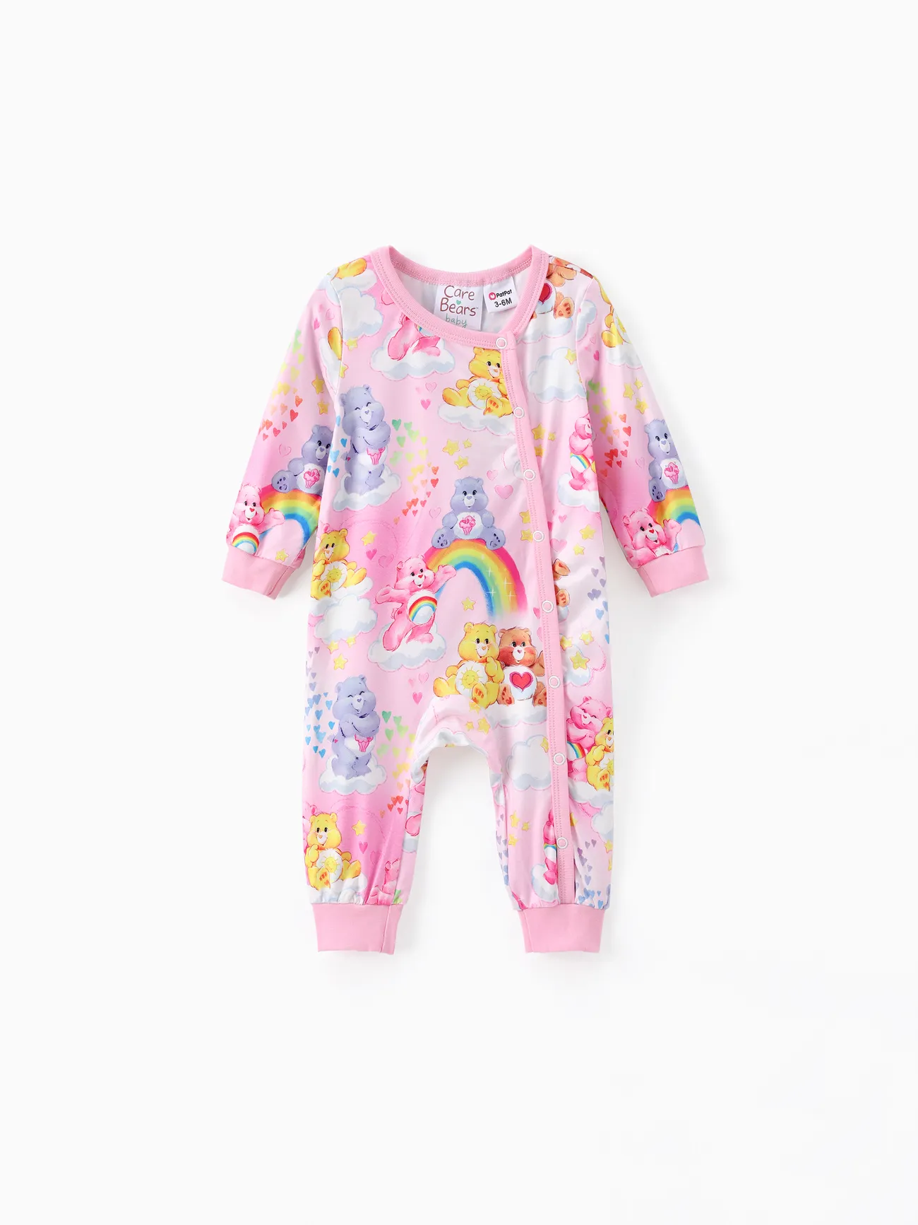 Care Bears Baby Girl Character Print Long-sleeve Cute Romper/One Piece Pink big image 1