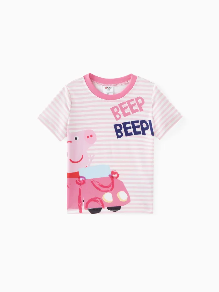 Peppa Pig 幼兒女孩/男孩童趣條紋 T 恤
