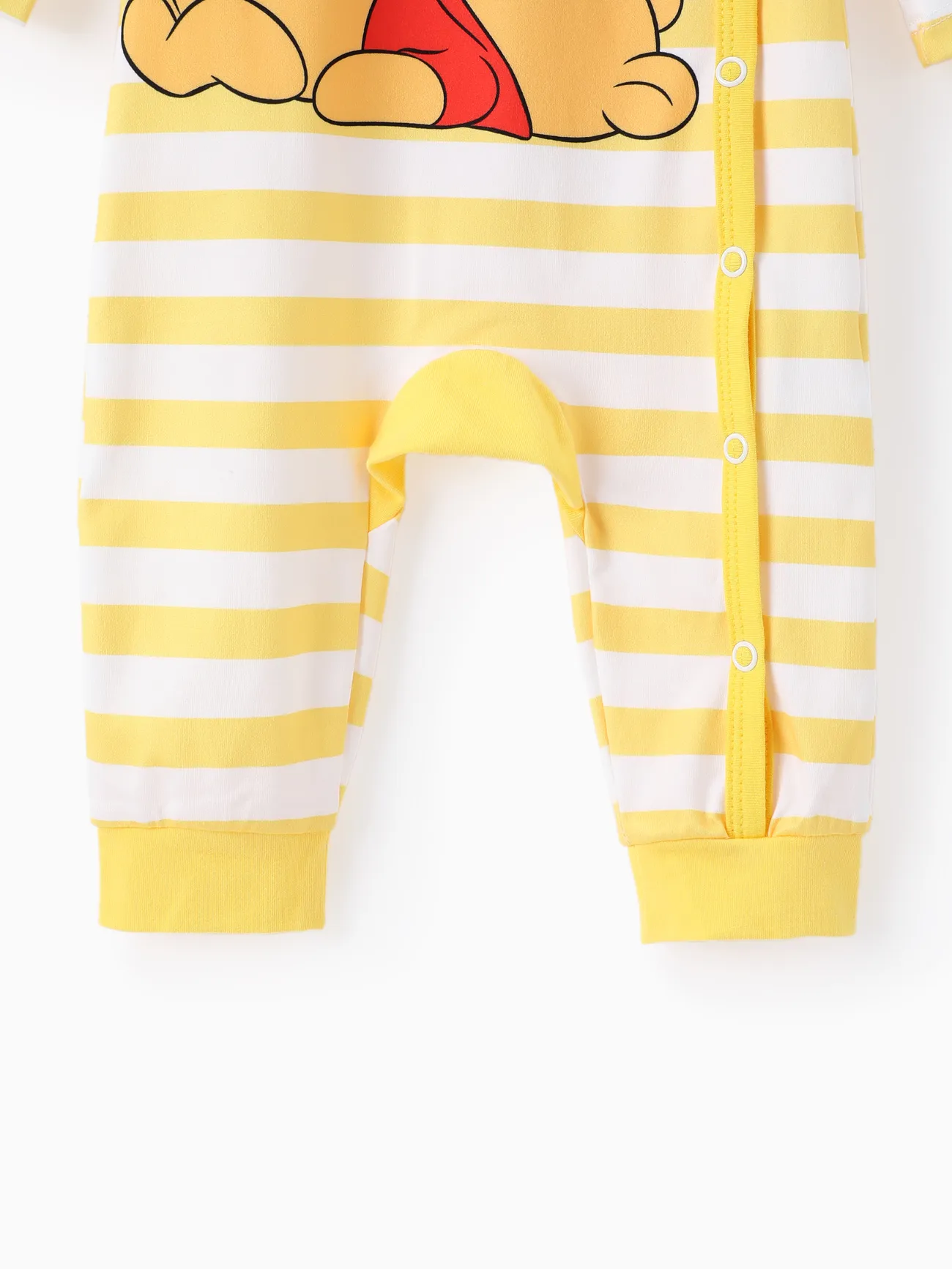 Disney Winnie the Pooh Baby Girl/Boy Stripe & Character Print Long-sleeve Jumpsuit  Yellow big image 1