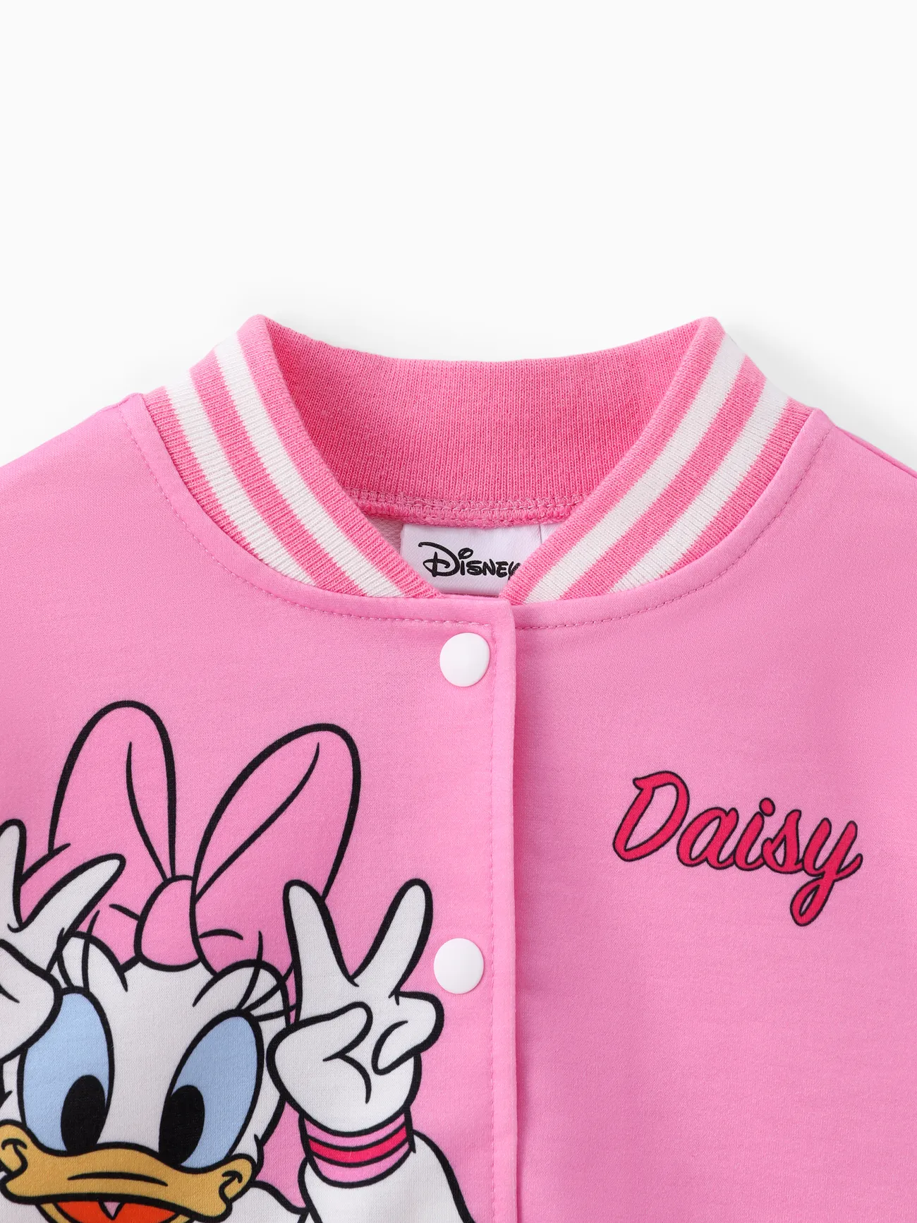 Disney Mickey and Friends Toddler/Kids Girl Letter Print Colorblock Lightweight Bomber Jacket Pink big image 1