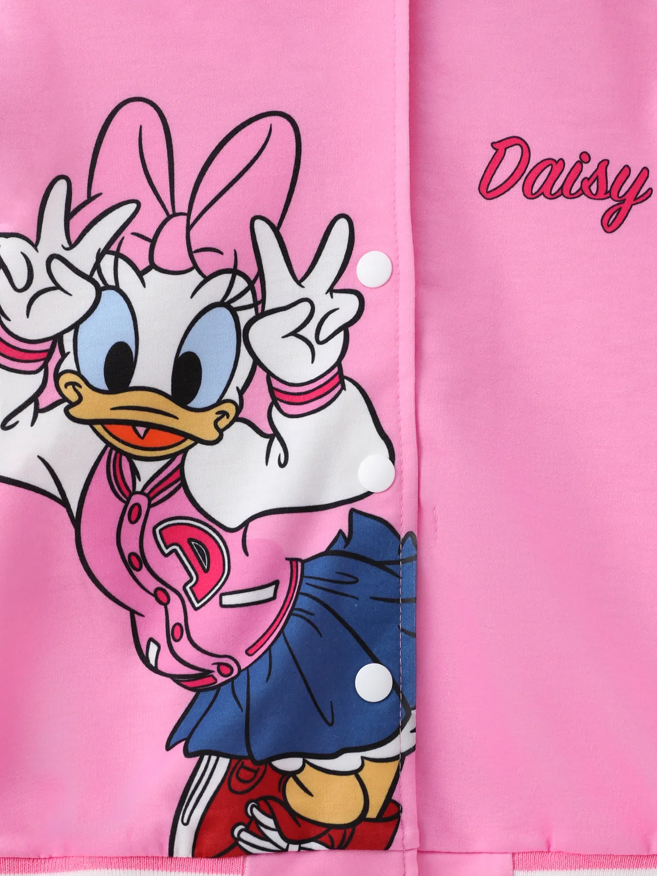 Disney Mickey and Friends Toddler/Kids Girl Letter Print Colorblock Lightweight Bomber Jacket Pink big image 1
