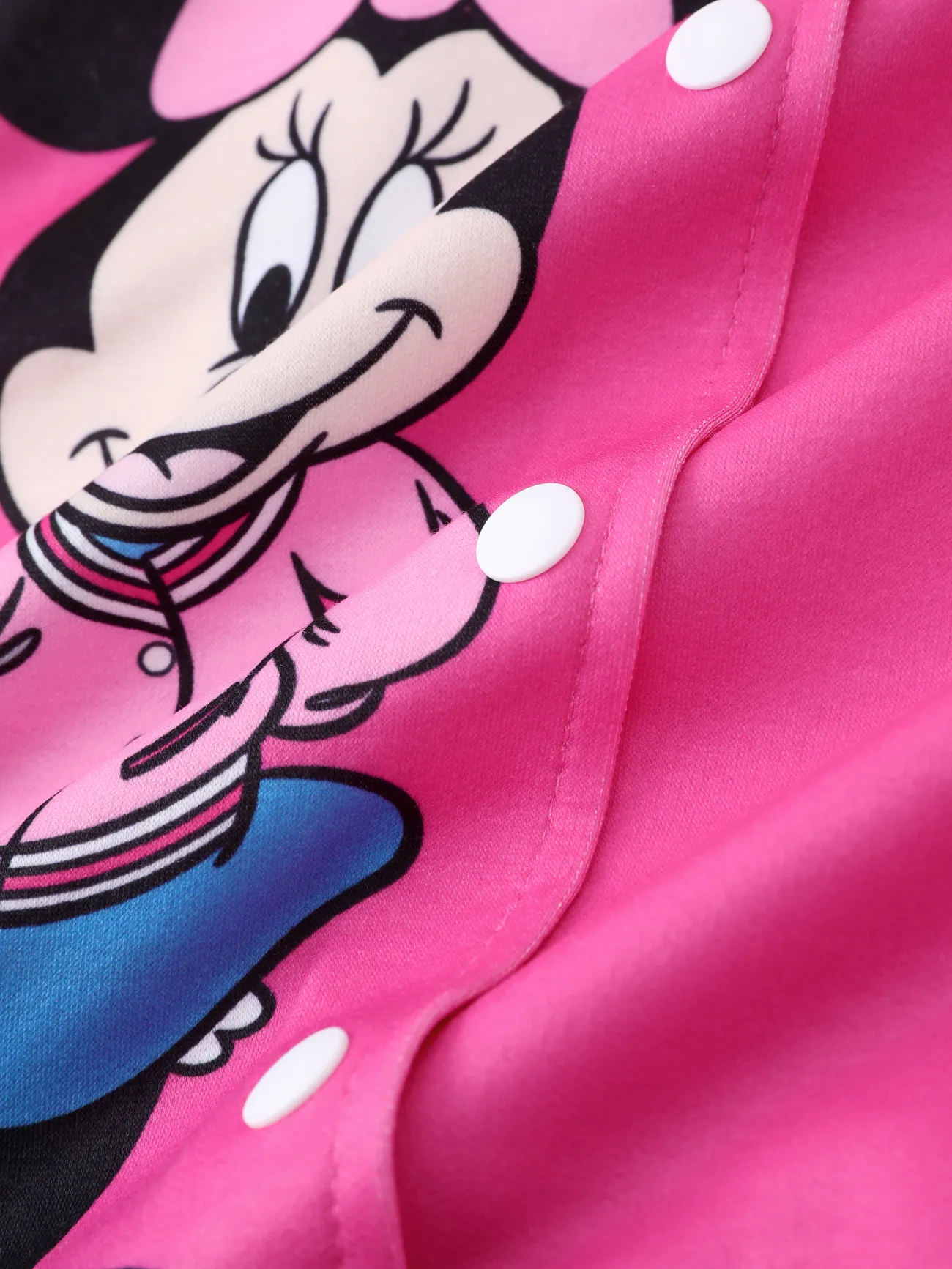 Disney Mickey and Friends Toddler/Kids Girl Letter Print Colorblock Lightweight Bomber Jacket Hot Pink big image 1