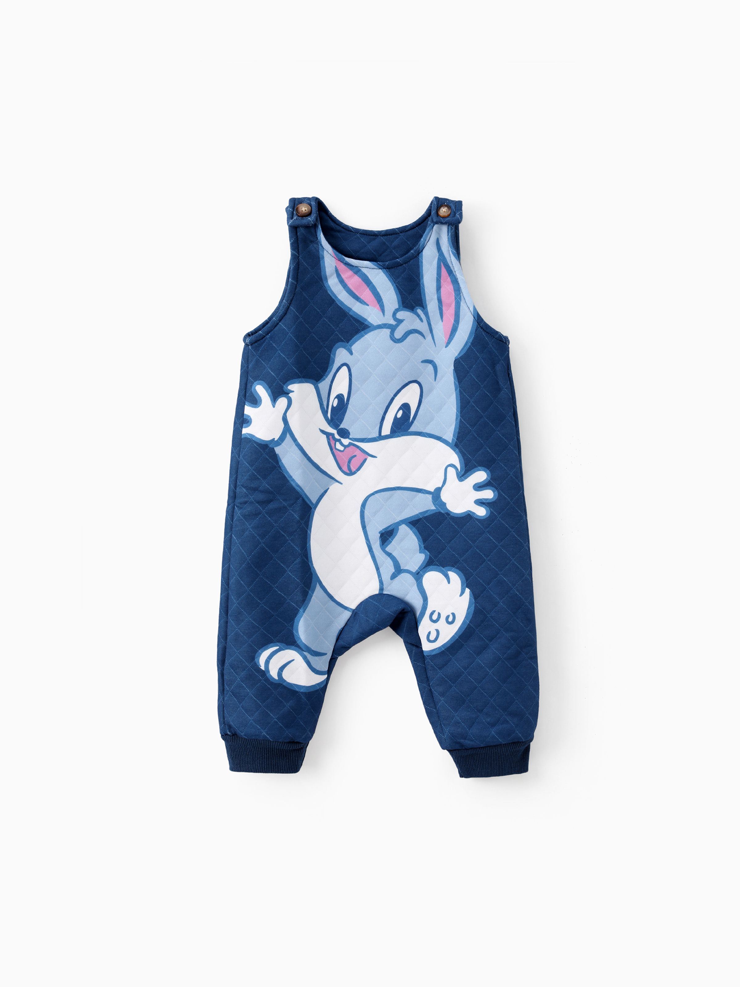 Looney Tunes Baby Boy/Girl 100% Cotton Long-sleeve Button Front Graphic Jumpsuit