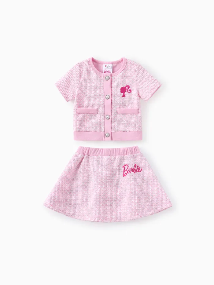 Barbie Toddler/Kid Girl Personagem Print Sweet Secret Button Top ou Vestido