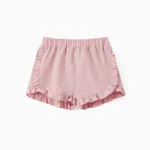 Bebé Chica Volantes Informal Pantalones cortos Rosa claro