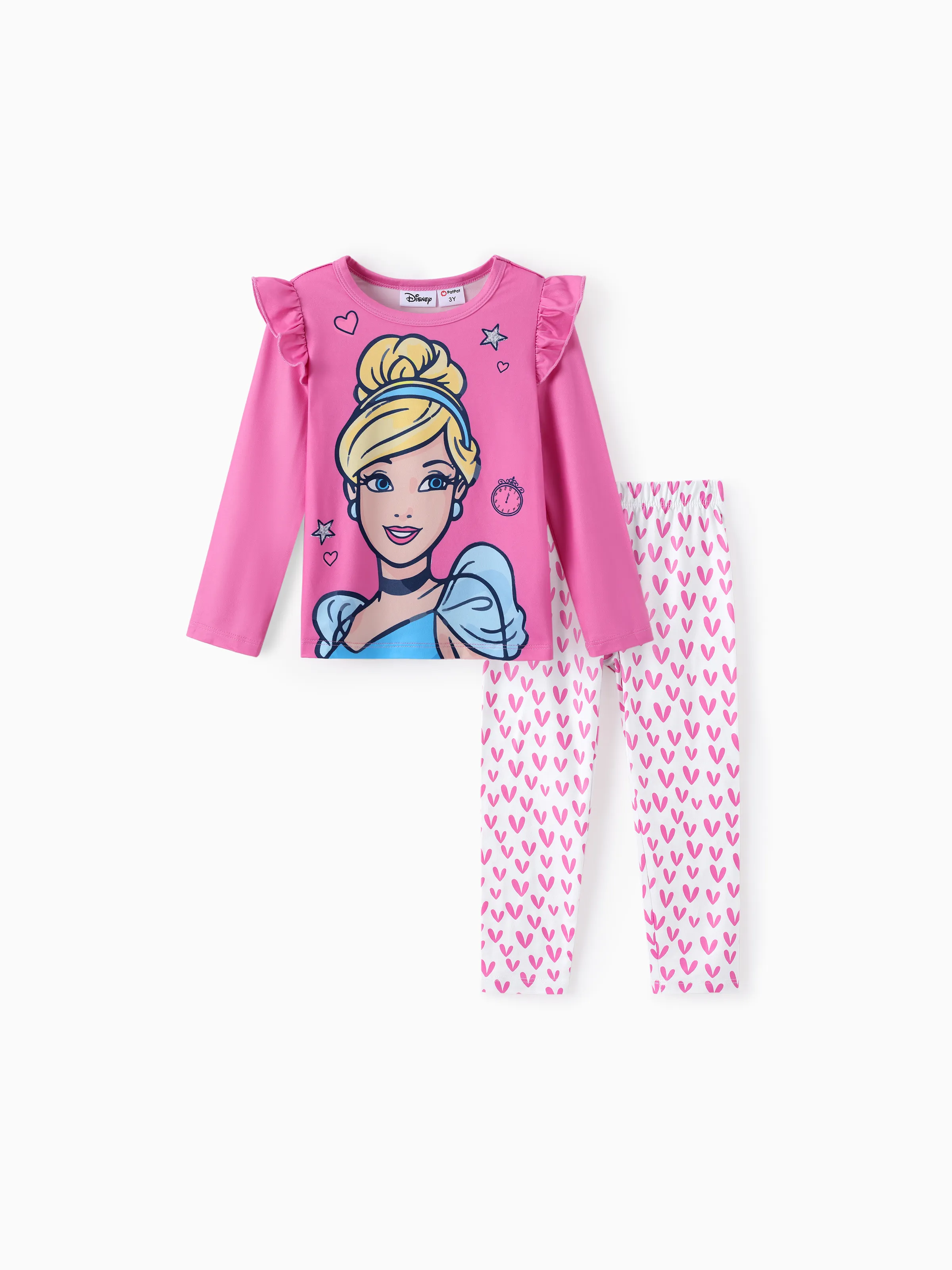 Disney Princess Baby Girl 2pcs Character Print à manches longues Top et ensemble de leggings