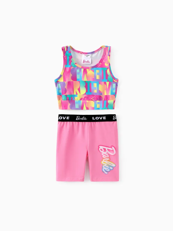 Barbie 2pcs Sporty Sets for Toddler/Kid Girls with Letter Pattern
