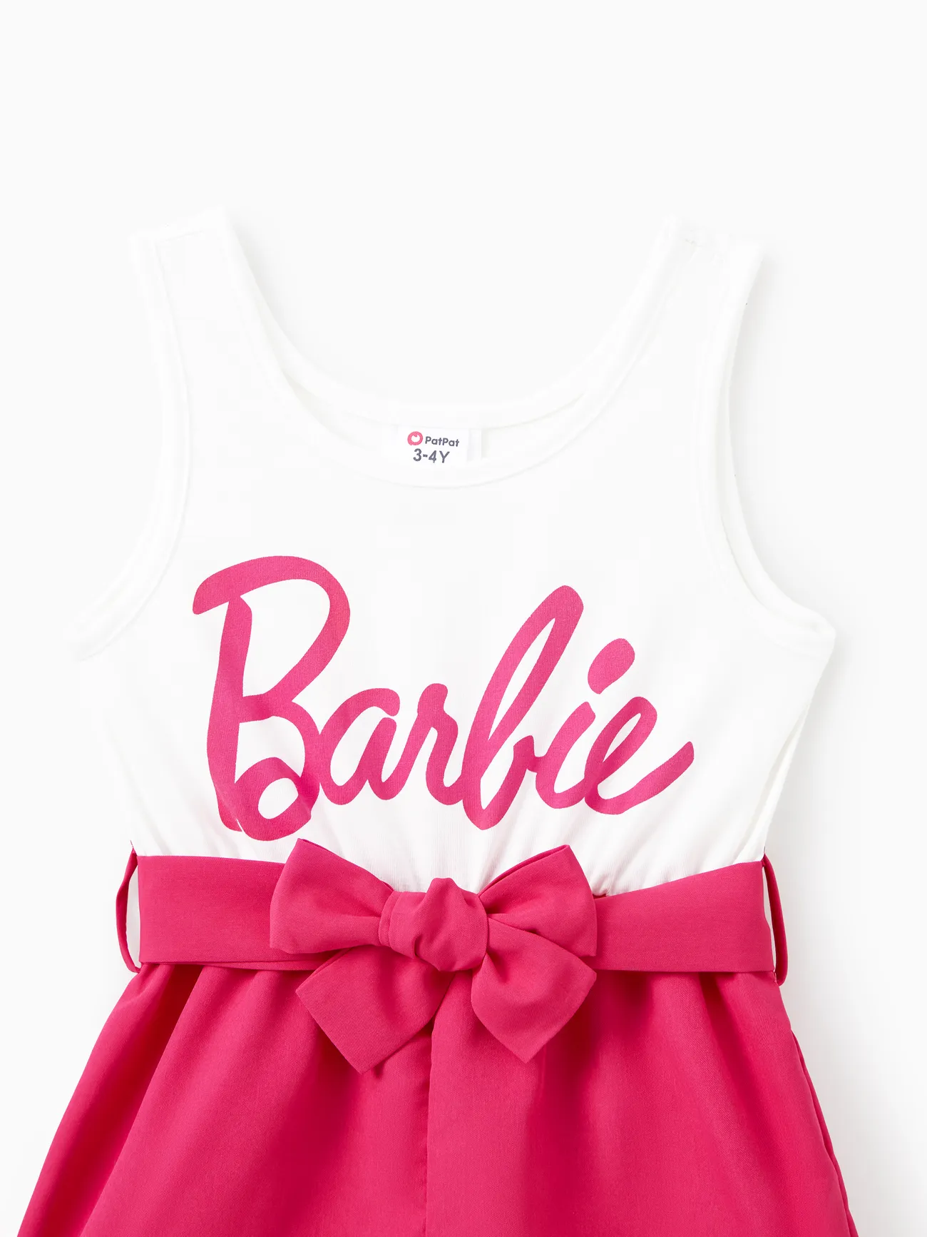 Barbie Mommy and Me Letter Print Belted Combo Tank Rompers White big image 1