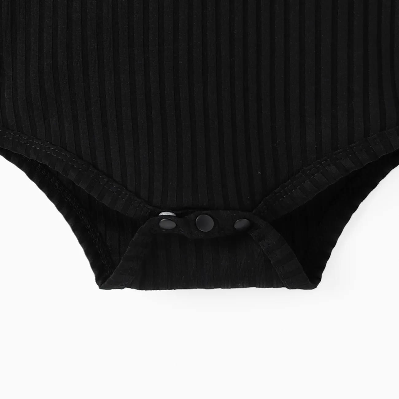3 pièces Bébé Bouton Classique Manches courtes Costume jupe Noir big image 1
