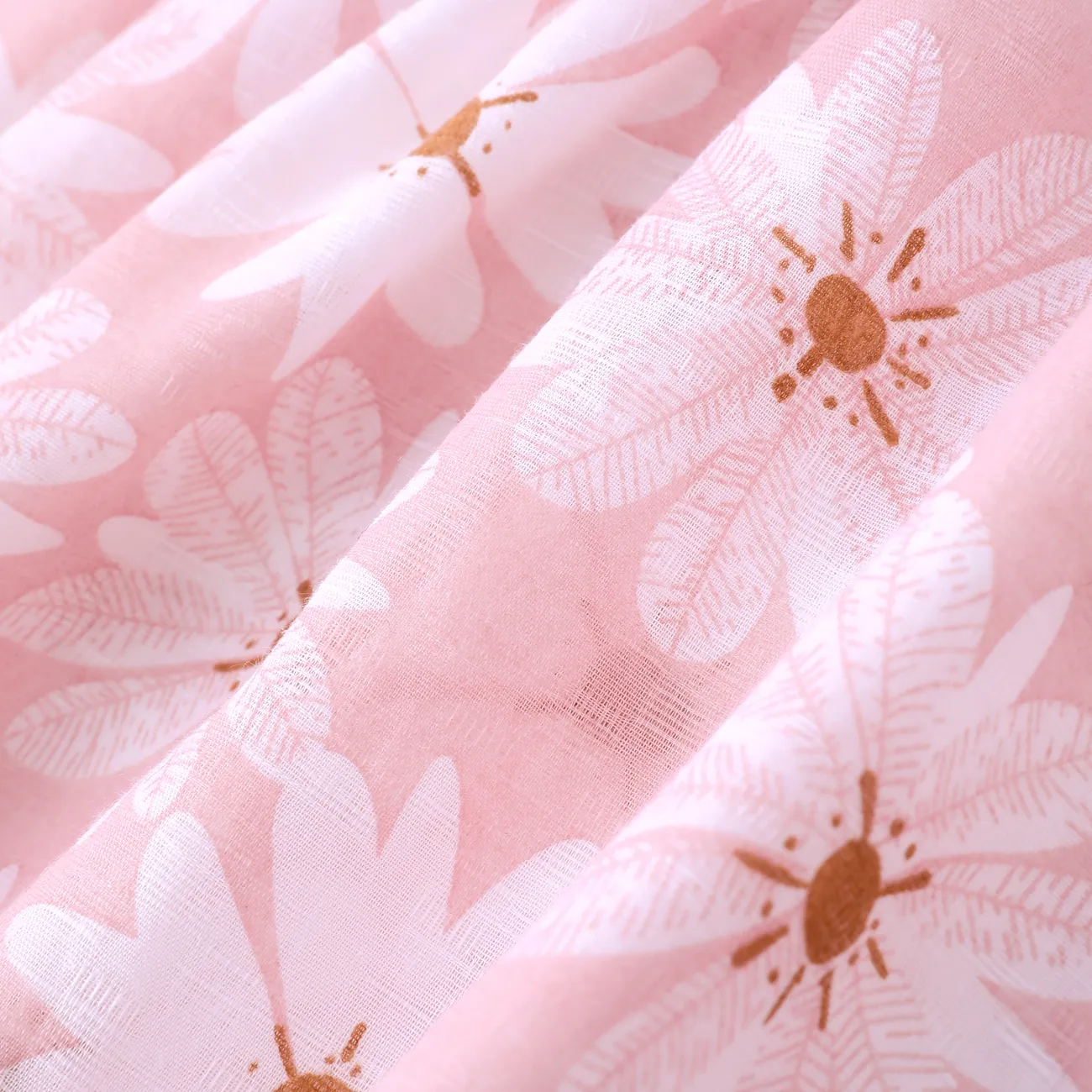 Little Daisy 2pc Dress Set for Baby Girls - Soft Lightweight  Cotton-Linen Fabric, Back Bowknot Design Pink big image 1