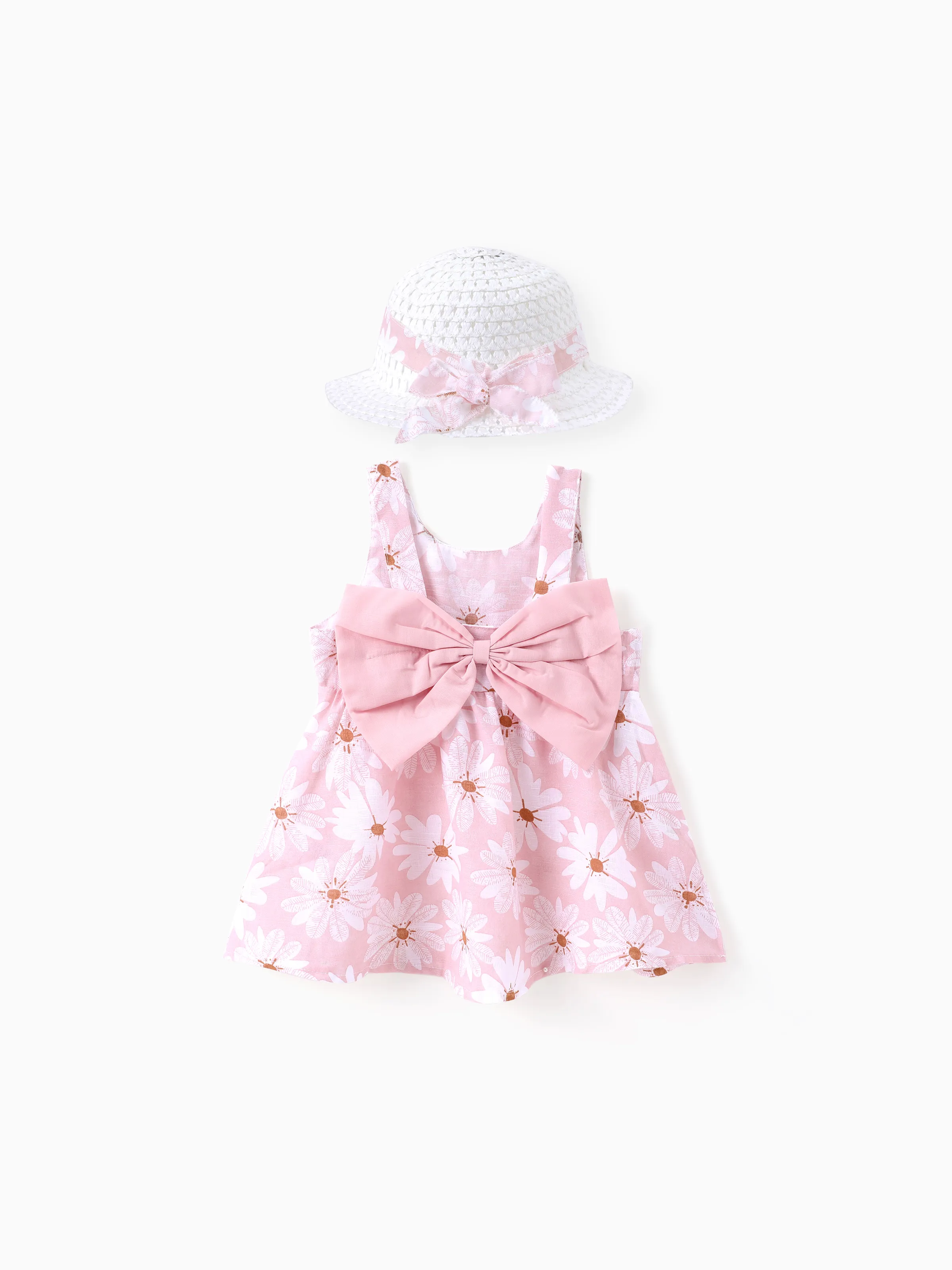 

2pcs Baby Girl Little Daisy Bowknot Dress Set