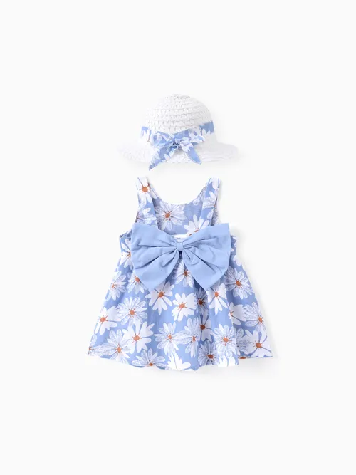 2 piezas Bebé Niña Little Daisy Bowknot Conjunto de vestido