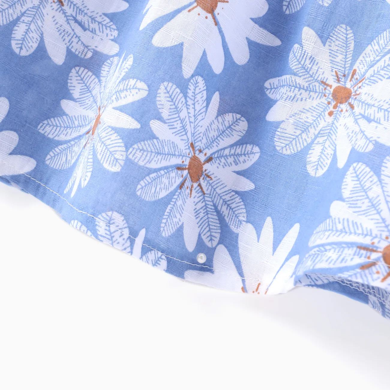 Little Daisy 2pc Dress Set for Baby Girls - Soft Lightweight  Cotton-Linen Fabric, Back Bowknot Design Blue big image 1