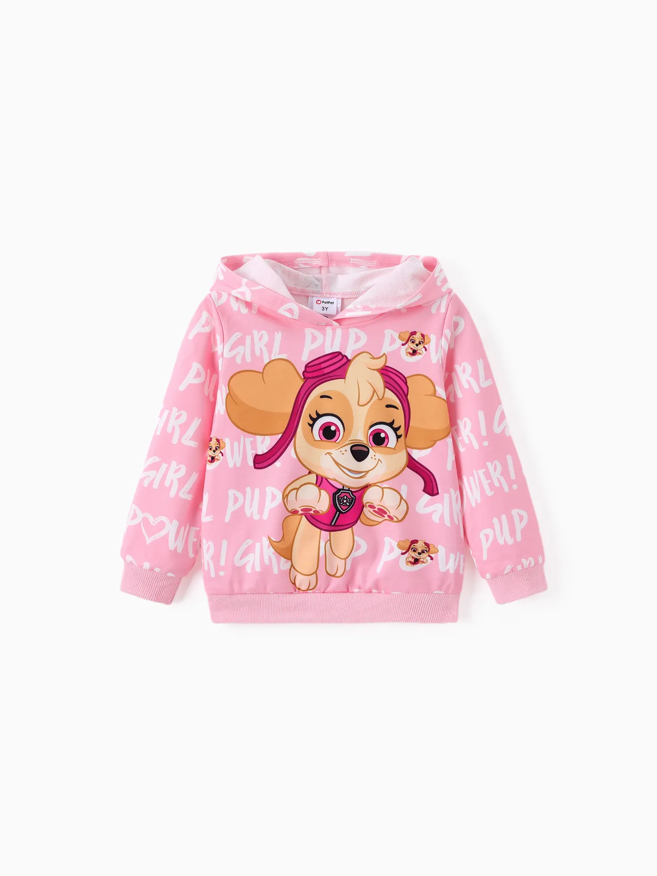 Patrulha Canina Criança Unissexo Com capuz Infantil Cão Sweatshirt Rosa big image 1