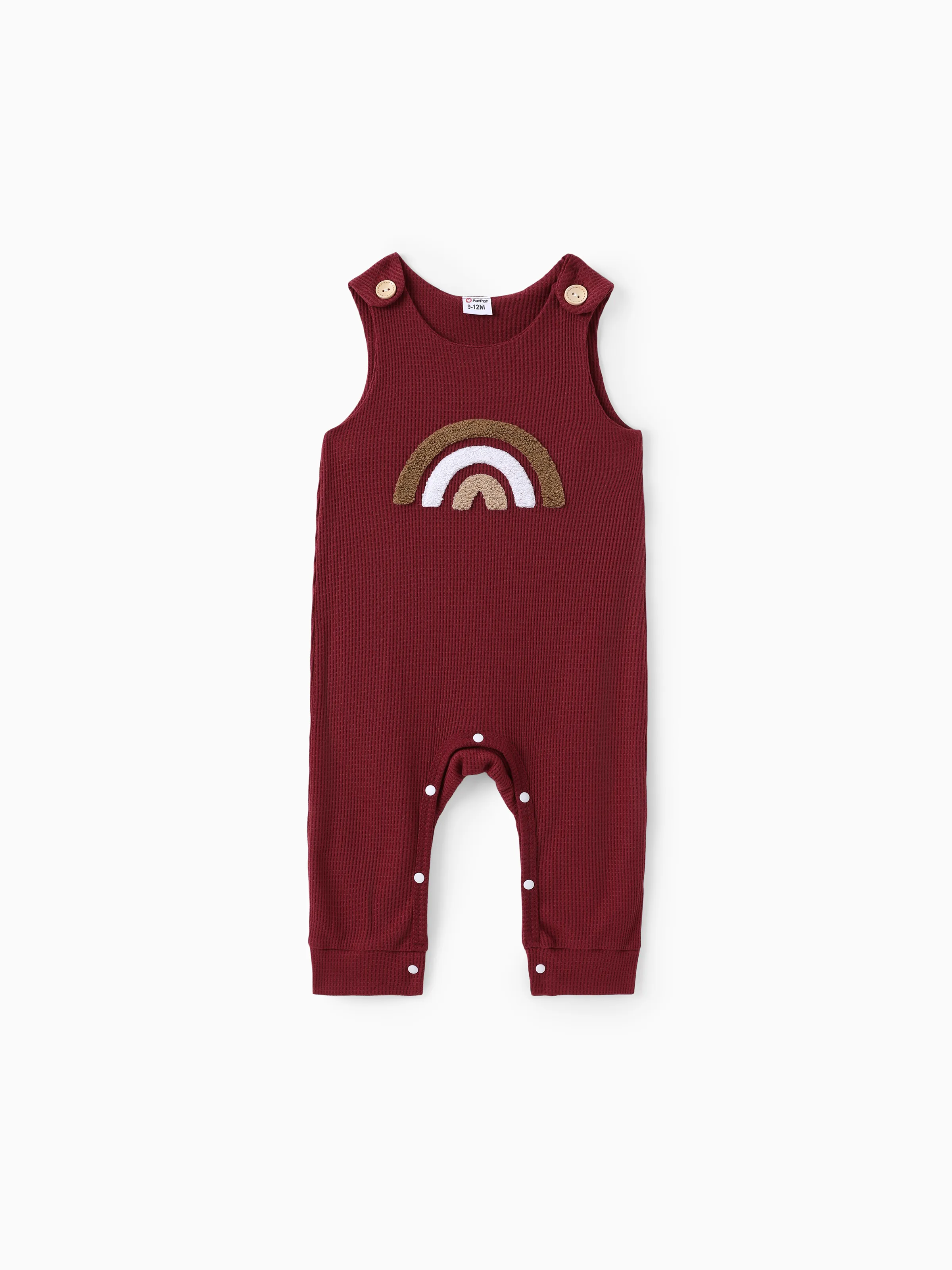 Baby Jungen/Mädchen Regenbogen Bestickter Tank-Overall Mit Waffelmuster