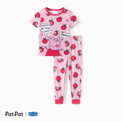 Peppa Pig Toddler Girls 2pcs Apple Character Print Sleepwear Set