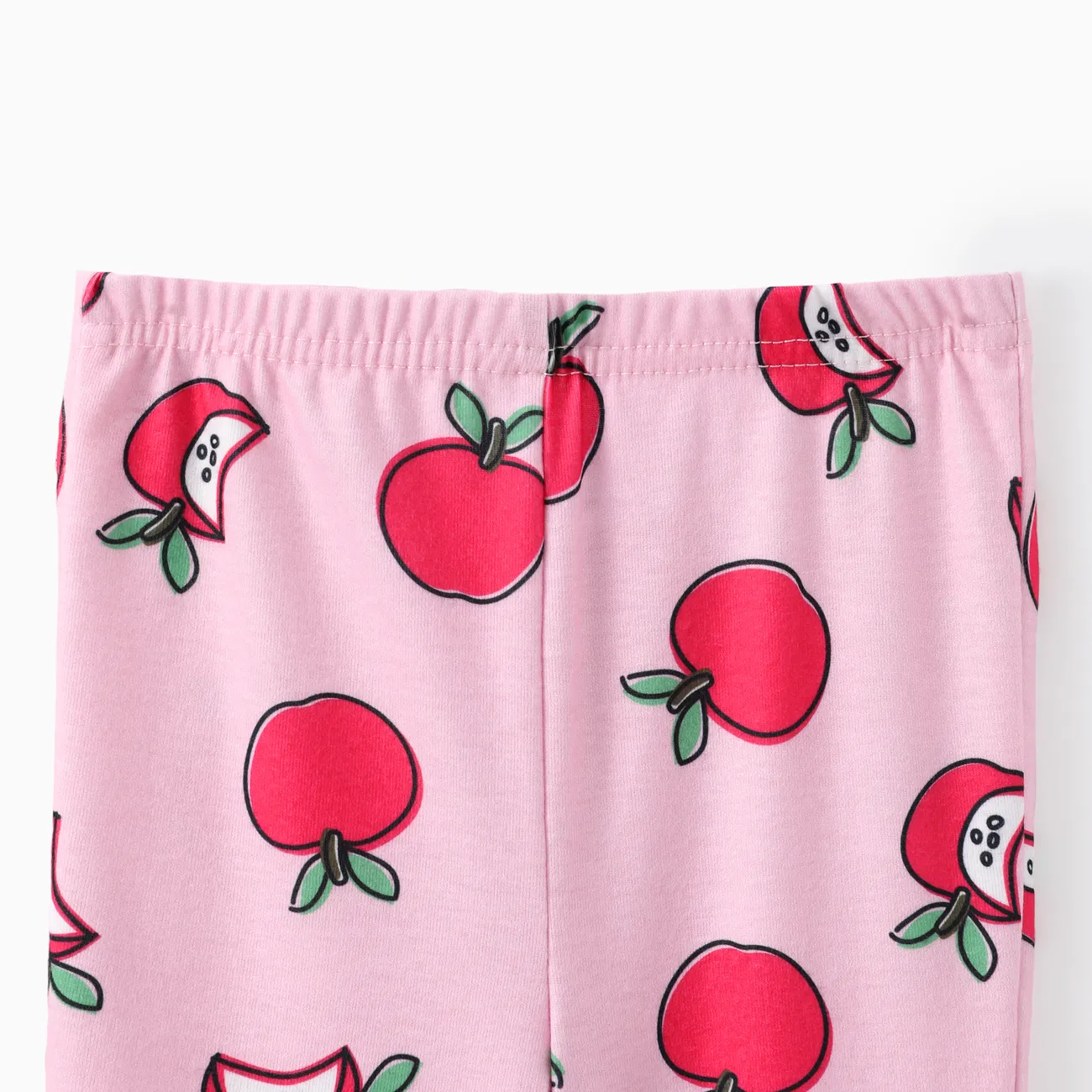 Obst und Gemüse Kleinkind enge Schlafanzüge 2er Set für Mädchen, Polyester-Spandex Mischung. Wassermelonenrot big image 1