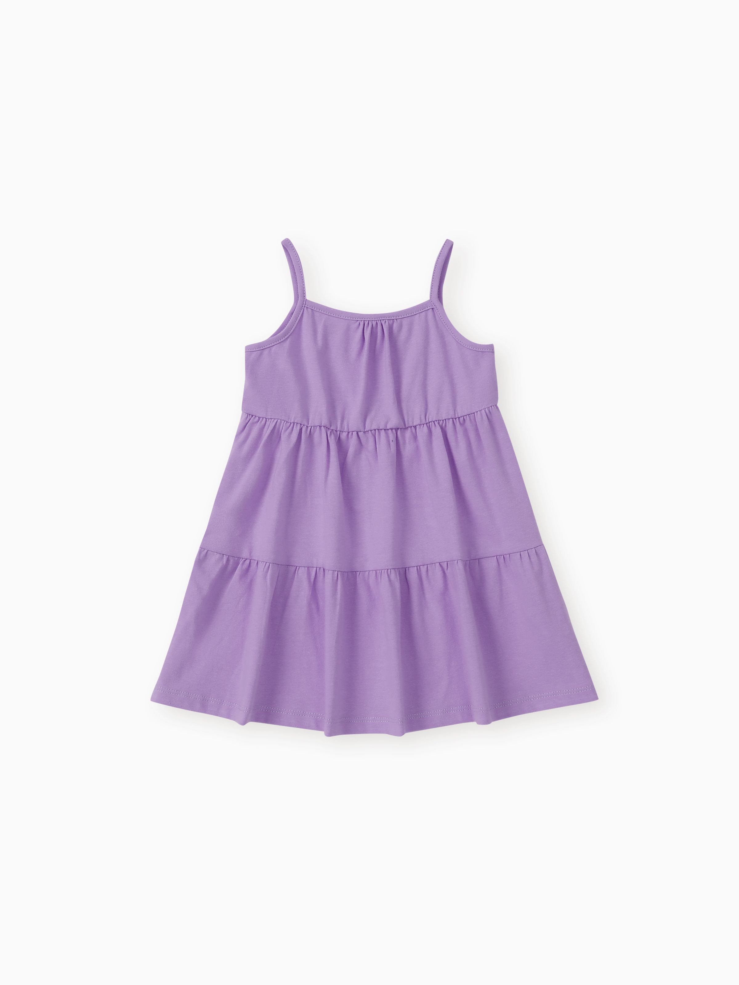 

Toddler Girl Basic Solid Multilayers Cami Dress
