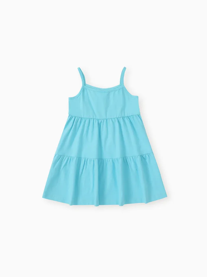 Kleinkind Mädchen Basic Solid Multilayer Cami Kleid