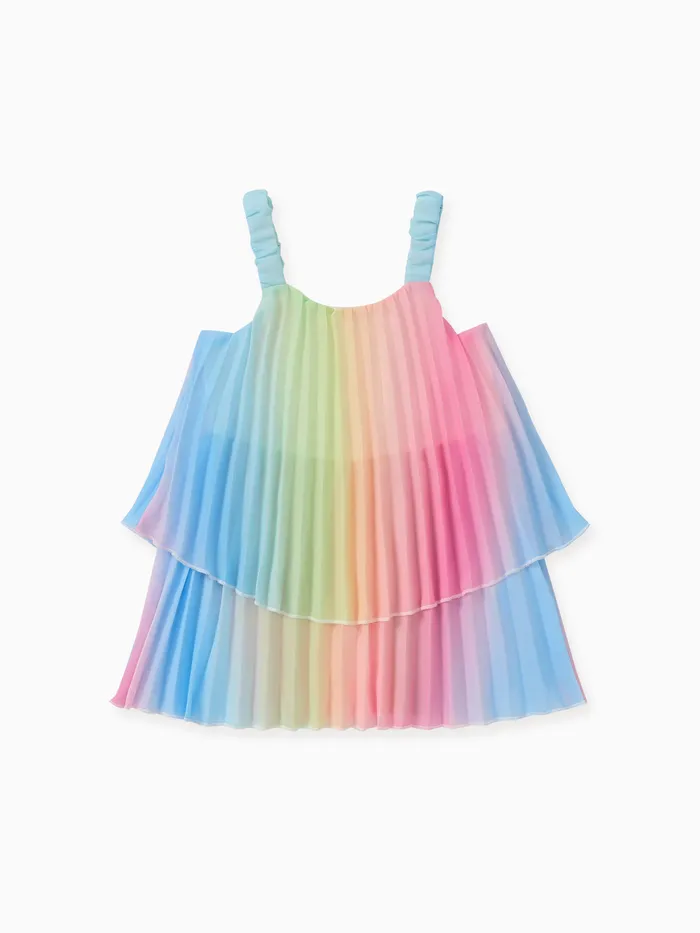 Baby Girl Rainbow Double-layer Cami Dress
